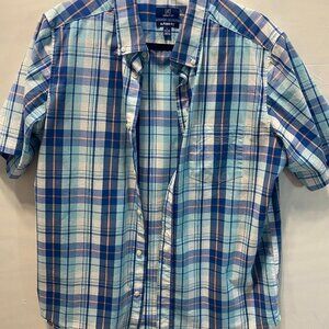 George Men's Classic Fit Button-Down Shirt Short Sleeve Size L